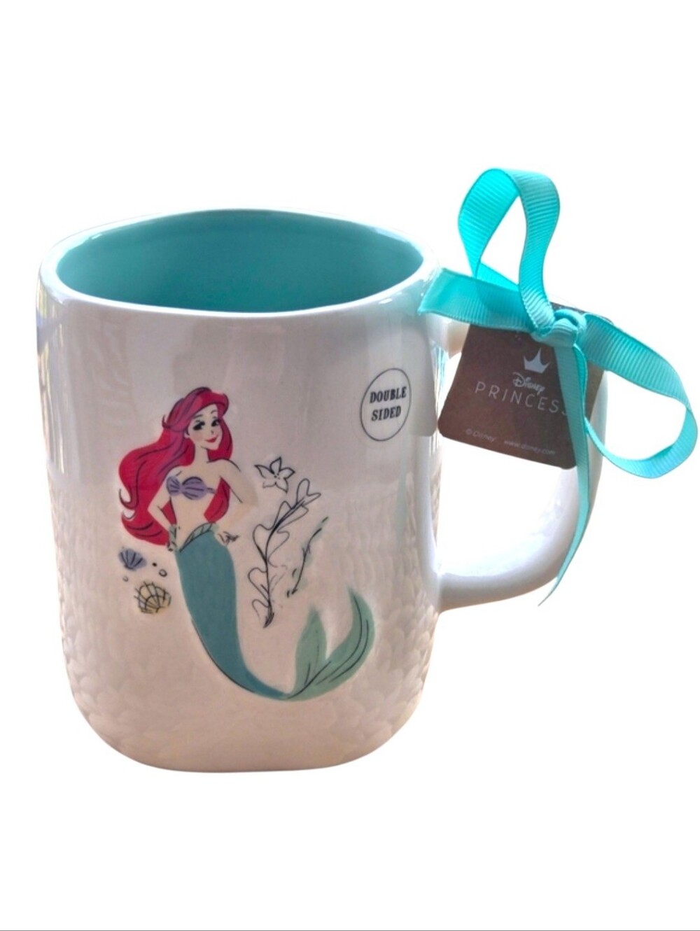 🧜‍♀️ Little Mermaid Ariel Ceramic Mug- "Find Your Voice" with Teal Interior